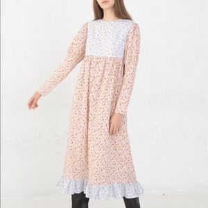 Holly dress in floral stripe / pink floral